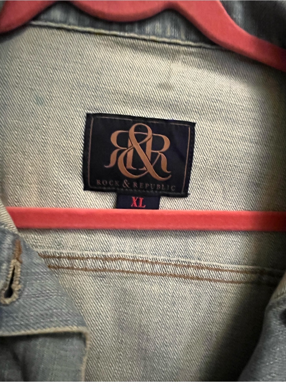Light Wash Studded Collar Denim Jacket - Rock & Republic - Picture 3 of 3